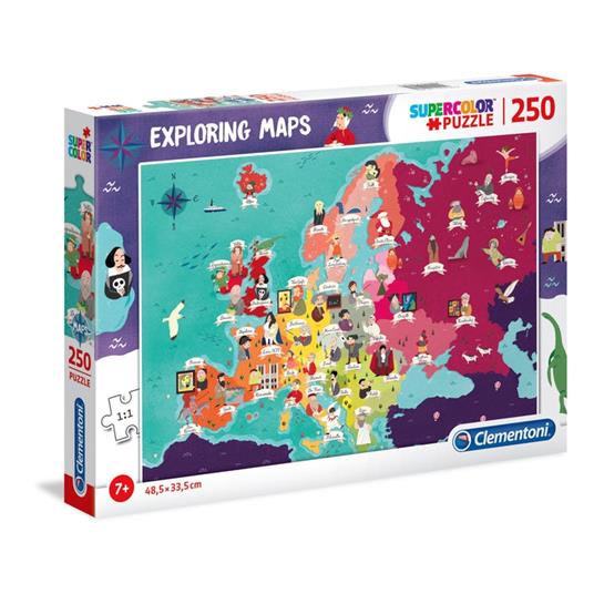 Clementoni 29061 Exploring Maps Great People In Europe 250 Pezzi Made In  Italy Puzzle Bambini 7 Anni + - Clementoni - Puzzle da 100 a 300 pezzi -  Giocattoli | IBS