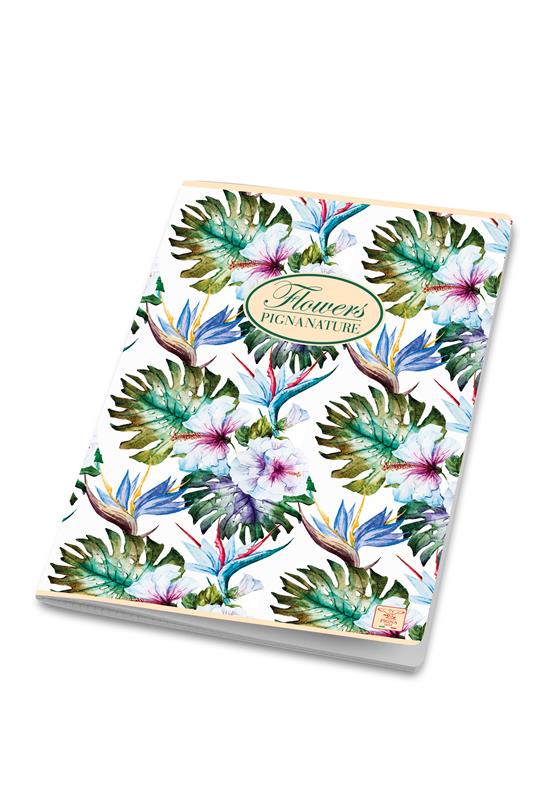 Quaderno Maxi Pigna Nature Flowers, quadretti 4mm, 42Ff/Sh - 21 x 29,7 cm - 8