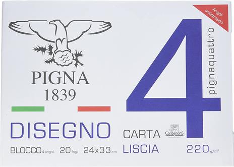 Blocco 4 angoli Pignaquattro Ff.20 Carta Liscia formato - 24 x 33 cm - 5