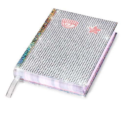 Diario 16 mesi, Chiara Ferragni, 2023-2024, argento con strass - 13,2 x  18,3 cm