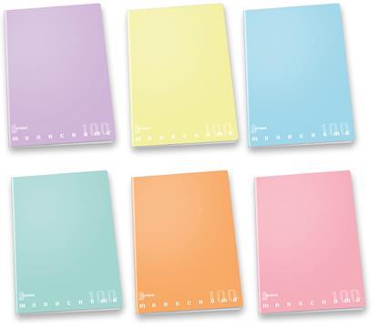 Confezione da 5 quaderni, Maxi Quaderno Monocromo Pastel Alta Fogliazione 25 Ff/Sh, C, a righe con margine