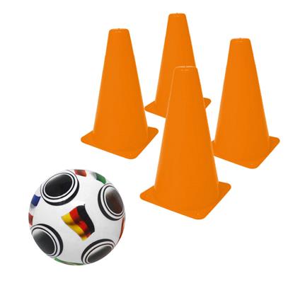 Pallone Mini World Diam. 11Cm Con 4 Conetti