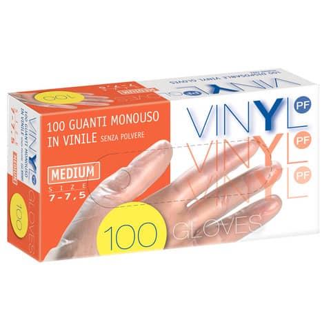 Guanti in vinile senza polvere trasparenti – Medium