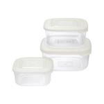 Set 3 contenitori Frigo box quadrati Panna Lt 2,5-1,5-0,95