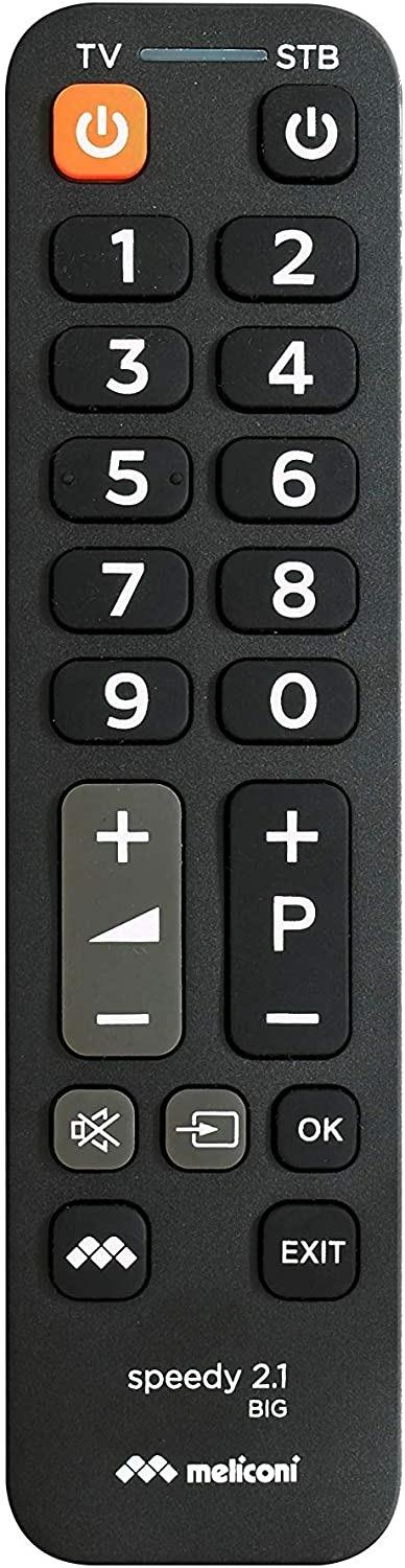 Meliconi Speedy Big 2.1 Telecomando Universale 2 in 1 con tastiera  semplificata, ideale per comandare TV e 1 decoder esterno, piccolo e  maneggevole - Meliconi - TV e Home Cinema, Audio e Hi-Fi | IBS