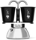 Bialetti Caffettiera Mini Express Induction, 2 Tazze (100 ml), Adatta a Tutti i piani cottura, Nera