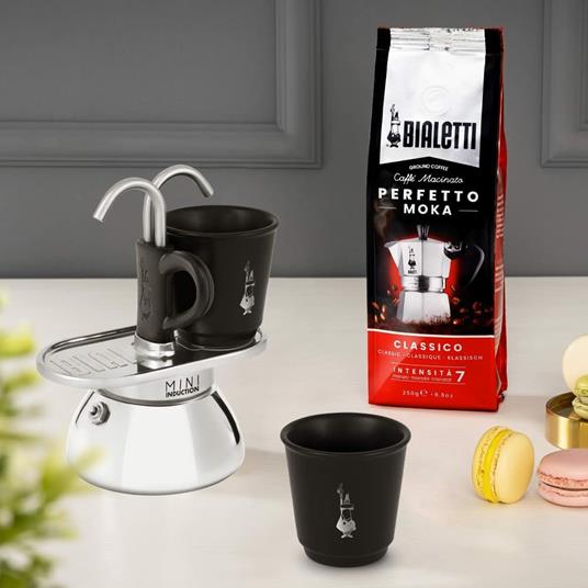 Bialetti Caffettiera Mini Express Induction, 2 Tazze (100 ml), Adatta a Tutti i piani cottura, Nera - 2