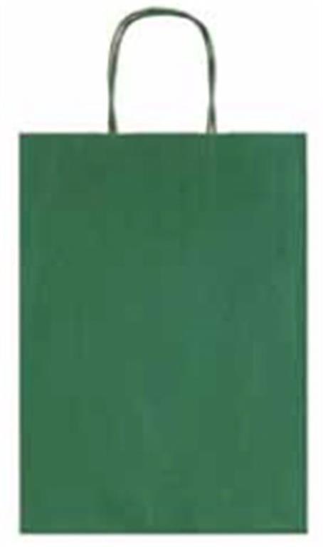 Confezione Pz 25borsa Regalo Allegra Carta Tu 26x12x36 Cm Verde Rigatino Int.avana