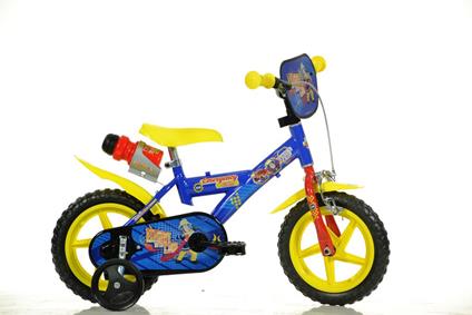 Dino Bikes Sam il pompiere bicicletta Città Metallo Blu, Giallo Bambino unisex