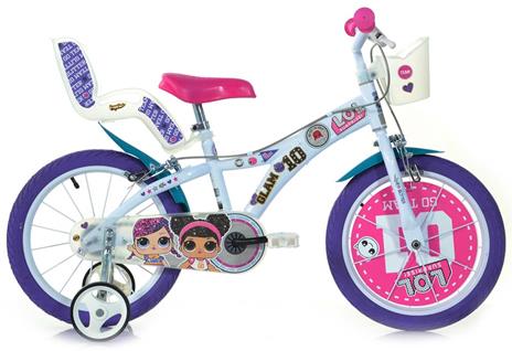 Bicicletta per Bambina 16 2 Freni Lol Bianca e Viola