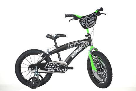 Bicicletta Per Bambini 16" Bmx Nera/Verde Dino 165xc0401 - 2