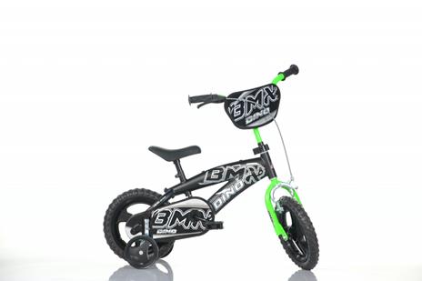 Bicicletta Per Bambini 12" Bmx Nera/Verde Dino 125xl0401 - 2