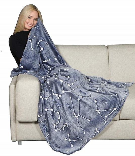 Plaid Kanguru Glow Constellations. Azzurro - 2