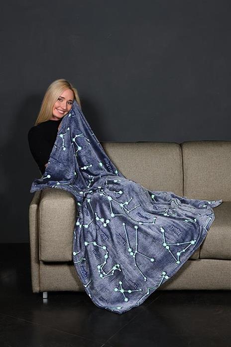 Plaid Kanguru Glow Constellations. Azzurro - 7