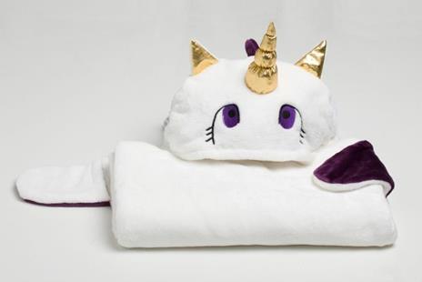 Coperta Kanguru Unicorn blanket. Bianco-Viola - 5