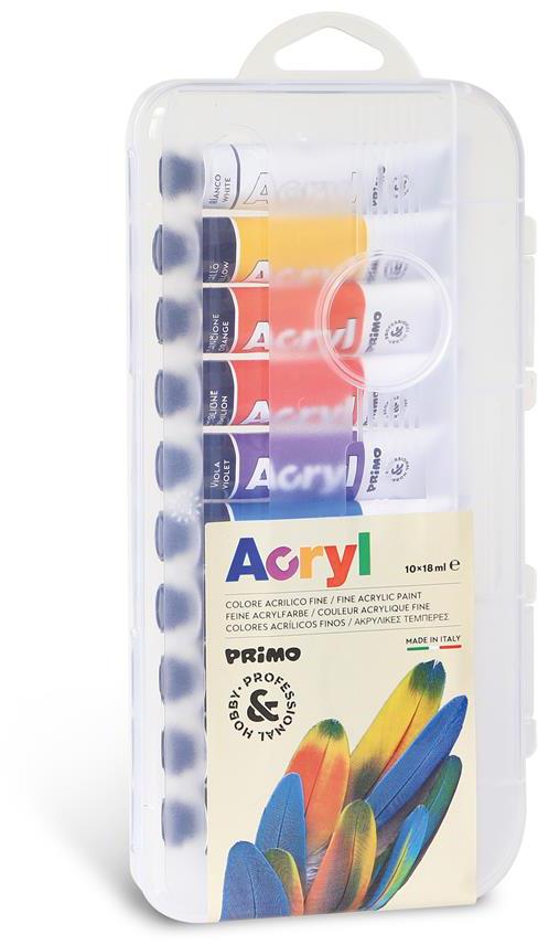 H&P Colore Acrilico Fine Tubetto 18 Ml Blister 10 Colori Assortito