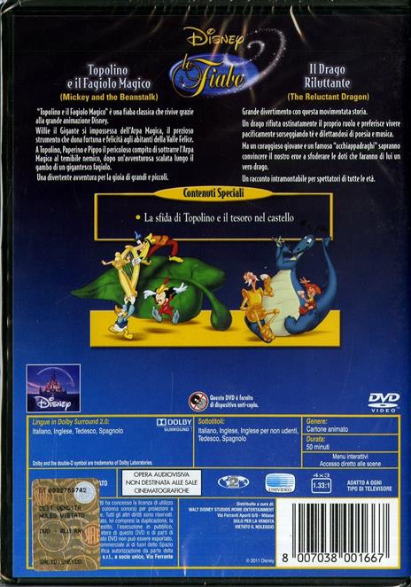 Le fiabe Walt Disney. Topolino e il fagiolo magico - Il drago riluttante ( DVD) - DVD - Film di Ford Beebe , Jasper Blystone Animazione