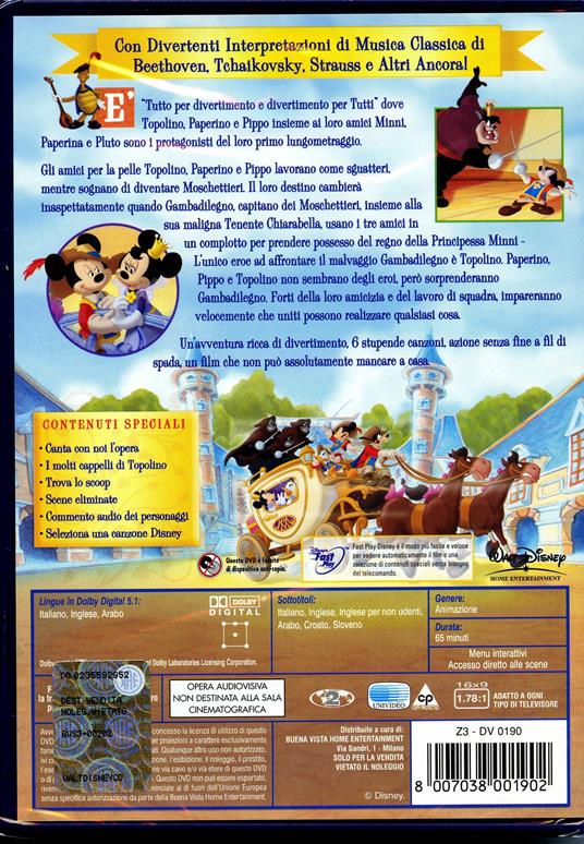 I tre moschettieri. Topolino, Paperino, Pippo - DVD - Film di Donovan Cook  Animazione | IBS