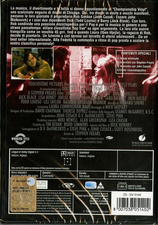Alta fedeltà di Stephen Frears - DVD - 2