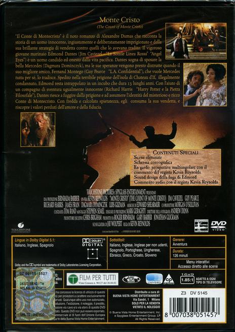 Montecristo di Kevin Reynolds - DVD - 2