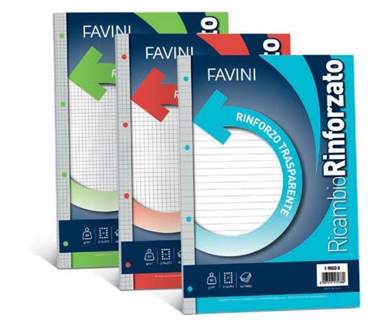 Favini Ricambio Rinforzato quaderno per scrivere Multicolore A4 40 fogli -  Favini - Cartoleria e scuola