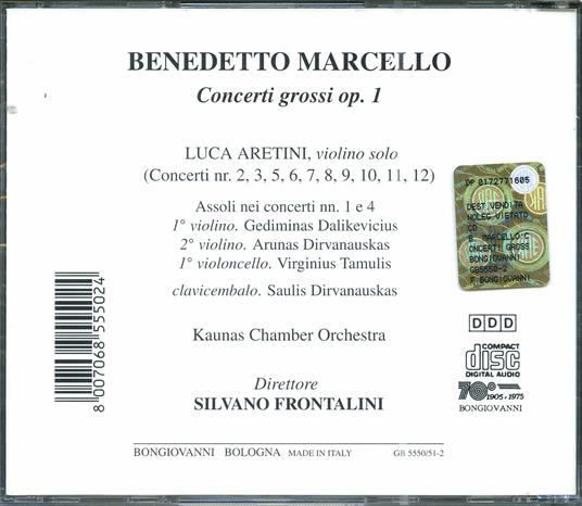 Concerti Grossi Op.1 - CD Audio di Benedetto Marcello - 2