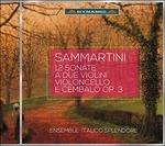 12 Sonate a due violini, violoncello e continuo - CD Audio di Giuseppe Sammartini