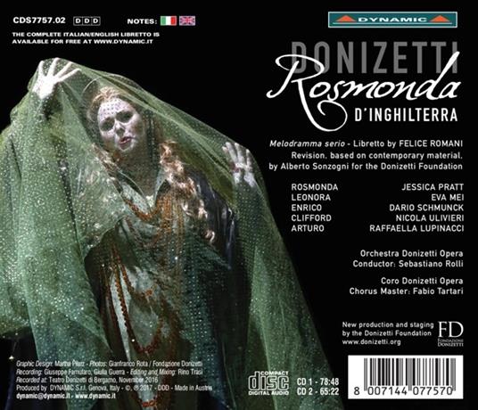 Rosmonda d'Inghilterra - CD Audio di Gaetano Donizetti,Sebastiano Rolli - 2