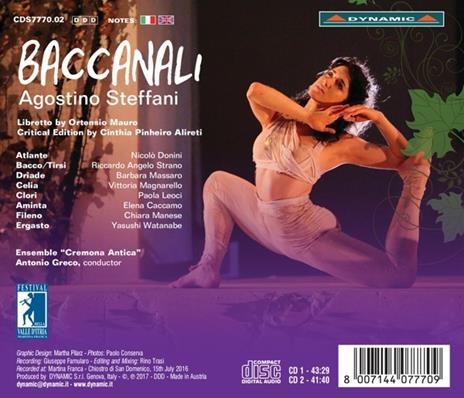 Baccanali - CD Audio di Agostino Steffani,Antonio Greco - 2