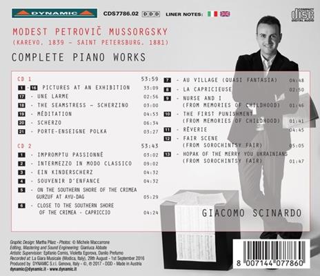 Musica completa per pianoforte - CD Audio di Modest Mussorgsky,Giacomo Scinardo - 2