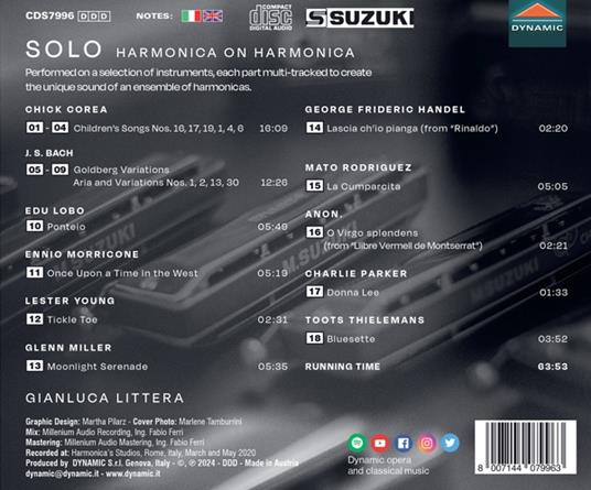 Solo, Harmonica On Harmonica - CD Audio di Gianluca Littera - 2