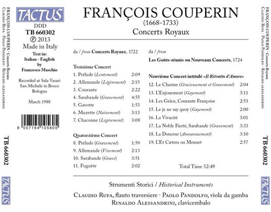 Concerts Royaux - CD Audio di François Couperin,Rinaldo Alessandrini - 2