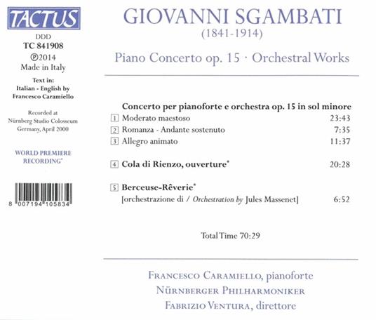 Musica Orchestrale - CD Audio di Giovanni Sgambati - 2