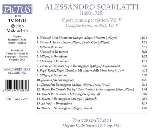 Musica completa per tastiera vol.5 - CD Audio di Domenico Scarlatti,Francesco Tasini - 2