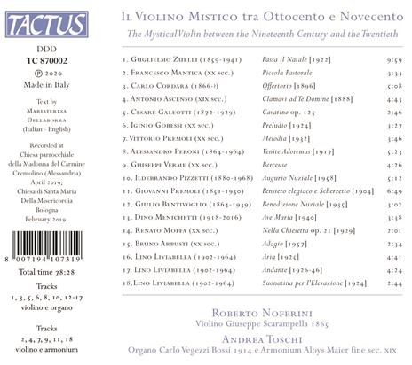 Il violino mistico tra Ottocento e Novecento - CD Audio di Roberto Noferini - 2