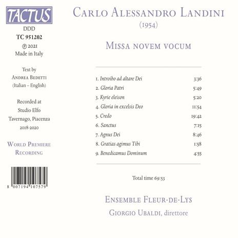 Missa Novem Vocum - CD Audio di Carlo Alessandro Landini,Ensemble Fleur de Lys - 2