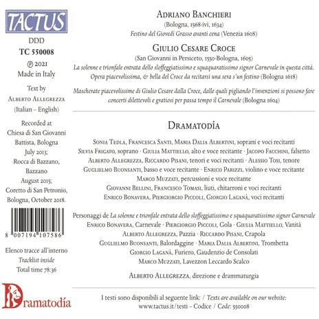 Festino del giovedì grasso - CD Audio di Adriano Banchieri - 2