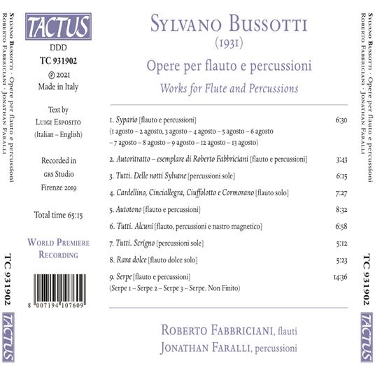 Works for Flute and Percussion - CD Audio di Sylvano Bussotti,Roberto Fabbriciani - 2