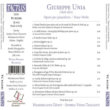 Piano Works - CD Audio di Massimiliano Genot,Giuseppe Unia - 2