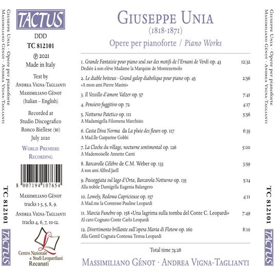 Piano Works - CD Audio di Massimiliano Genot,Giuseppe Unia - 2