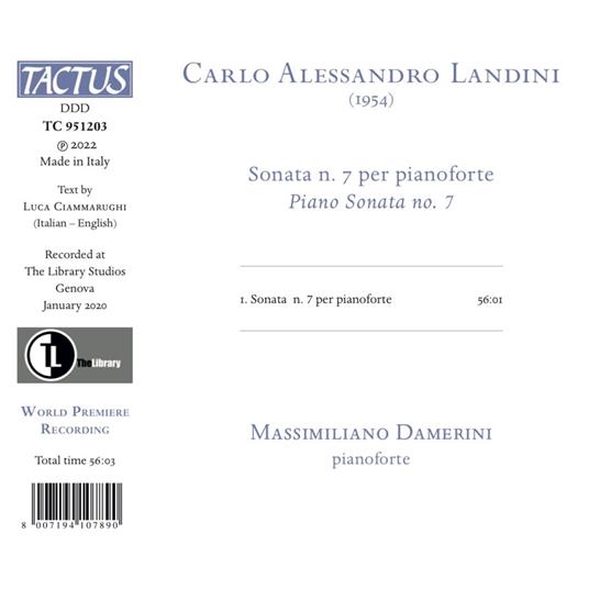 Sonata n.7 per pianoforte - CD Audio di Massimiliano Damerini,Carlo Alessandro Landini - 2