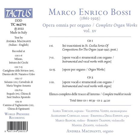 Musica completa per organo vol.XV - CD Audio di Andrea Macinanti - 2