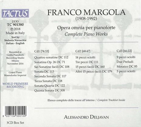 Musica completa per pianoforte - CD Audio di Franco Margola,Alessandro Deljavan - 2