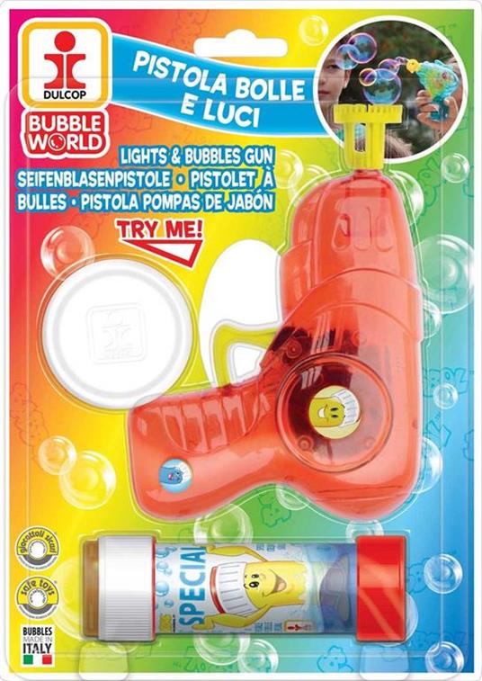 Bolle di Sapone. Pistola Bolle con Luci Media. Blister 1 Pz 60 Ml. Dulcop (Bubble World) - 2