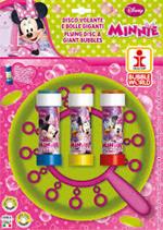 Bolle di Sapone Minnie. Disco Volante Bolle Giganti. Piatto + Soffiatore Multiplo + 3 Flaconi 60 Ml