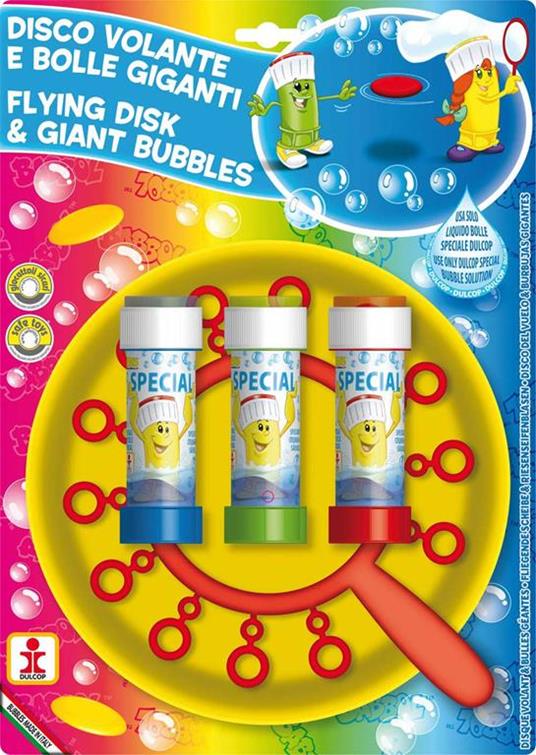 Bolle di Sapone. Disco Volante Bolle Giganti. Piatto + Soffiatore Multiplo + 3 Flaconi 60 Ml. Dulcop (Bubble World) - 2