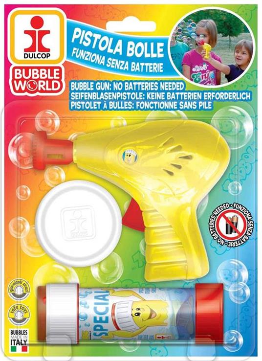 Bolle di Sapone. Pistola Bolle Meccanica Piccola. Blister 1 Pz 60 Ml. Dulcop (Bubble World)