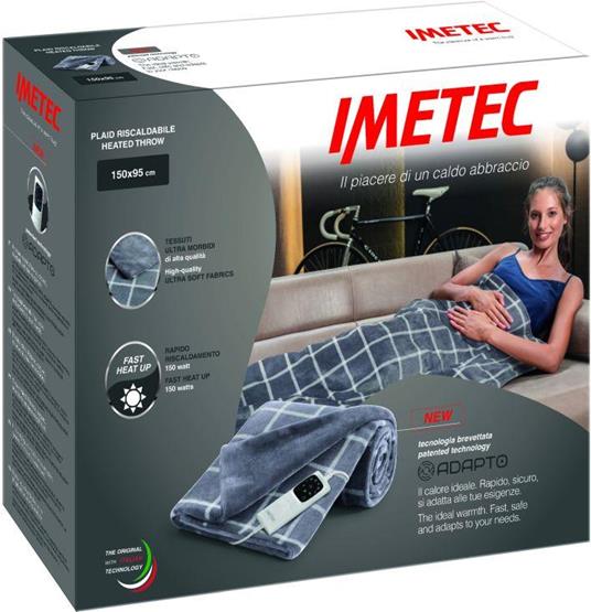 Imetec 16775 coperta/cuscino elettrico Coperta elettrica 150 W Grigio,  Bianco Velluto - Imetec - Casa e Cucina | IBS