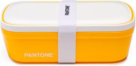 Pantone - Lunch Box, porta pranzo stile bento con divisorio interno. Ideale per l'ufficio o la scuola. 12x7x20,7 - Giallo