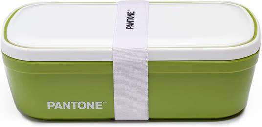 Pantone - Lunch Box, porta pranzo stile bento con divisorio interno ufficio scuola. 12x7x20,7 - Verde Chiaro